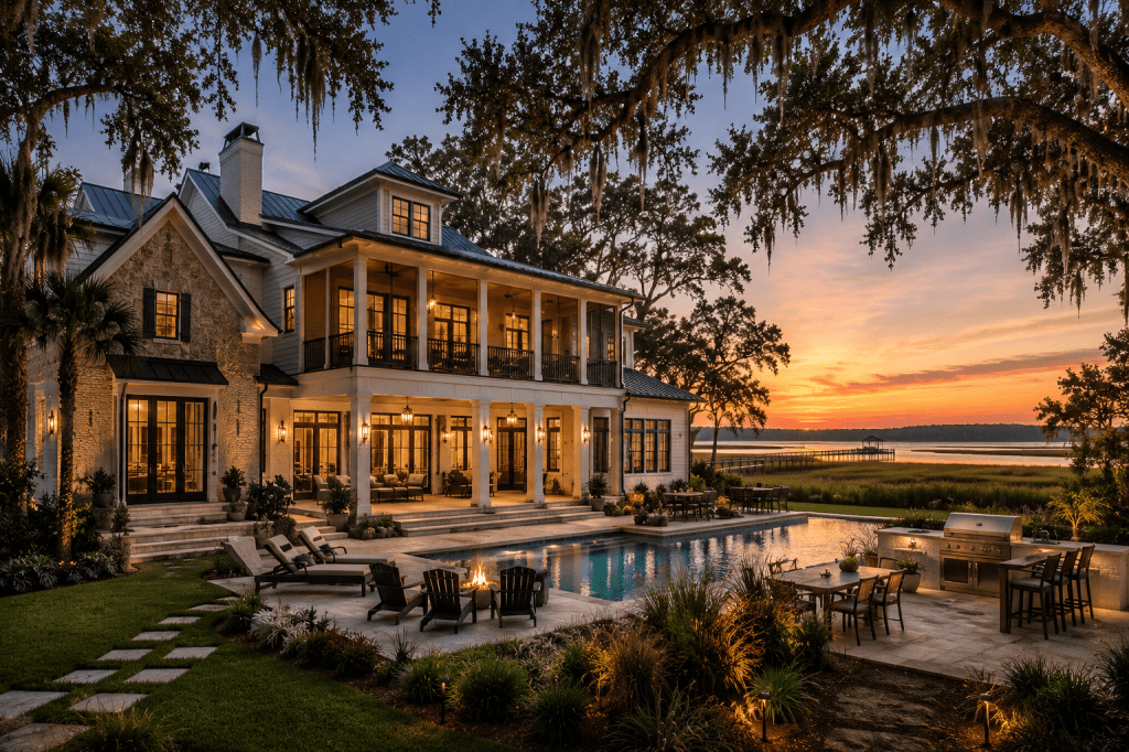 Skidaway Island Estate Home at Twilight